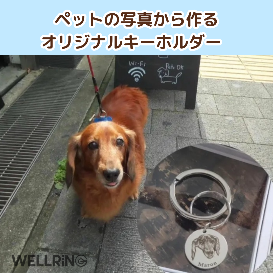 ペットの写真から作るオーダーメイドのキーホルダー