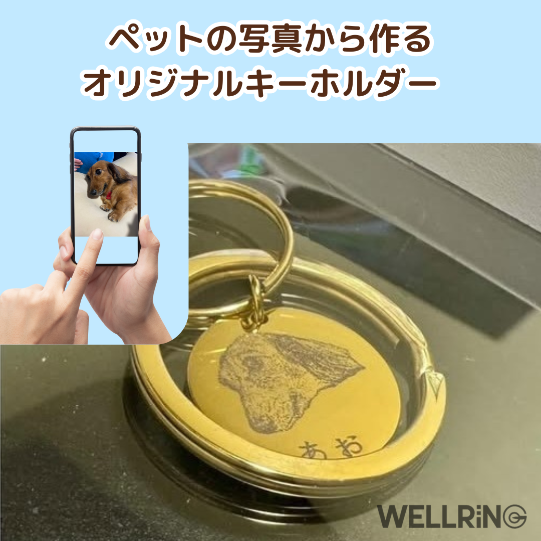 ペットの写真から作るオーダーメイドのキーホルダー