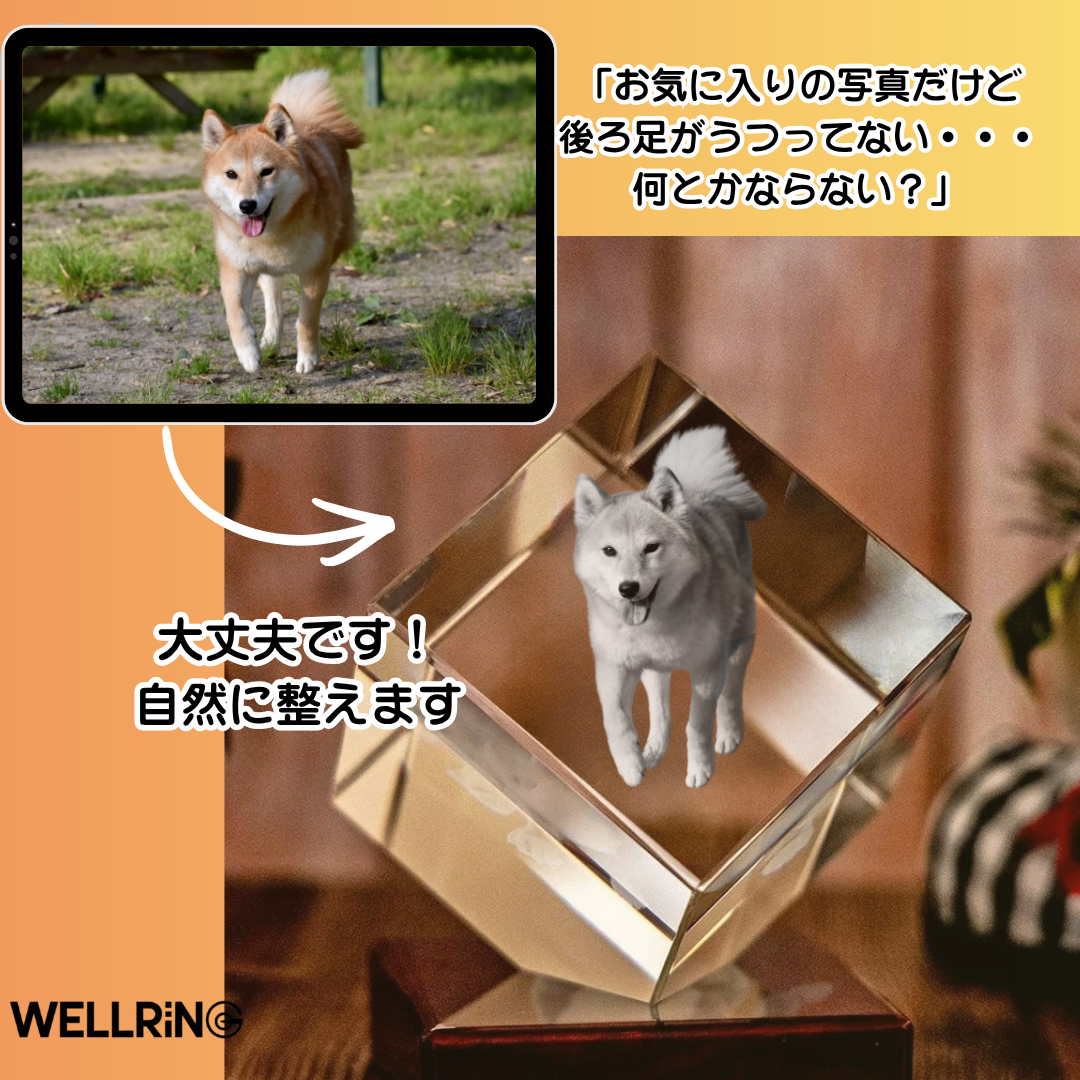 写真から作る3Dクリスタルフォト スクエア｜大切な想い出を飾る記念