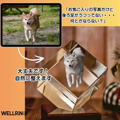写真から作る3Dクリスタルフォト スクエア｜大切な想い出を飾る記念ギフト