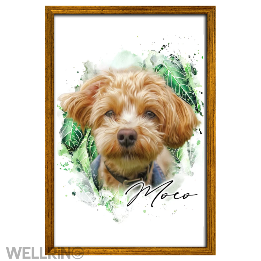 写真からつくる　ペットの水彩画風ポスター