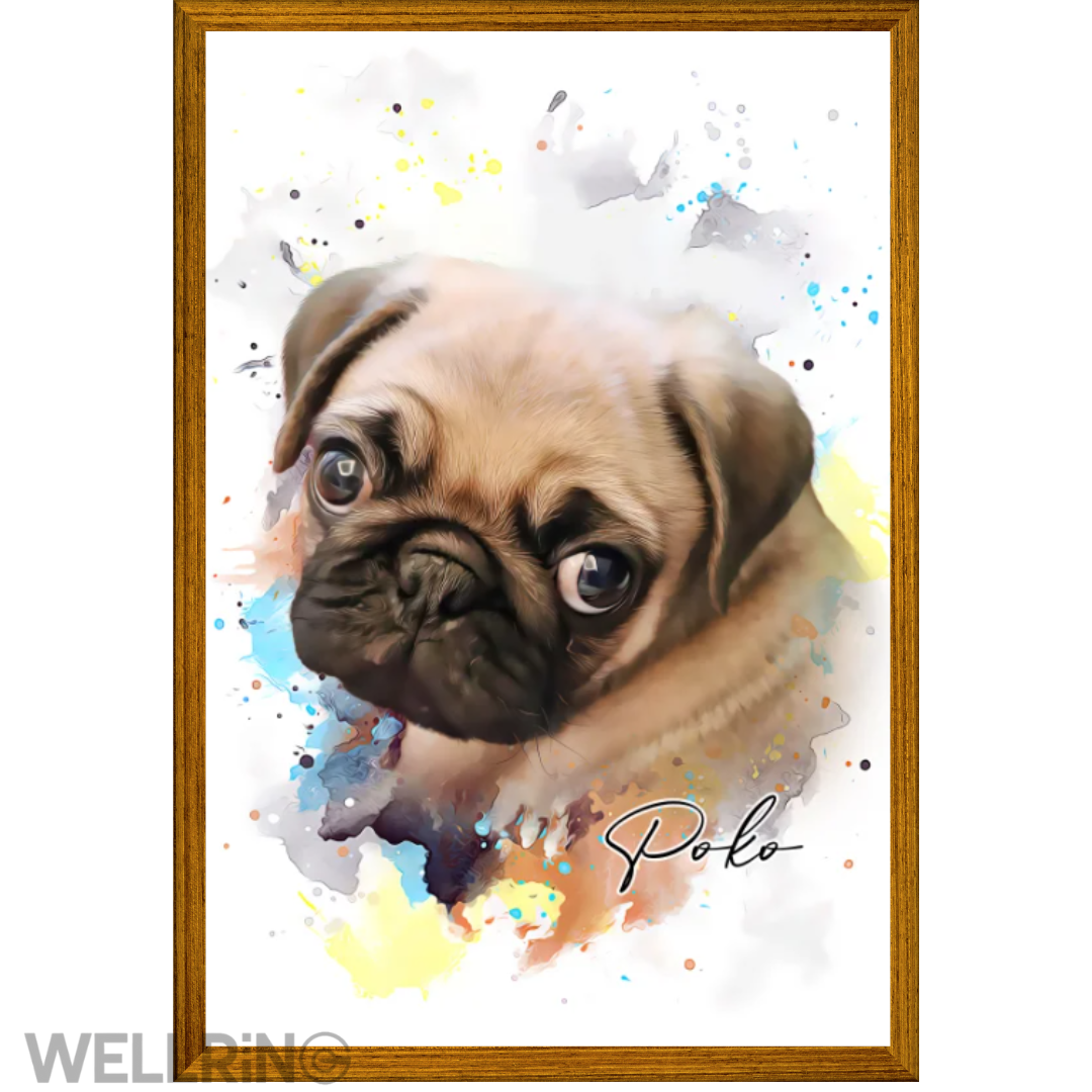 写真からつくる　ペットの水彩画風ポスター