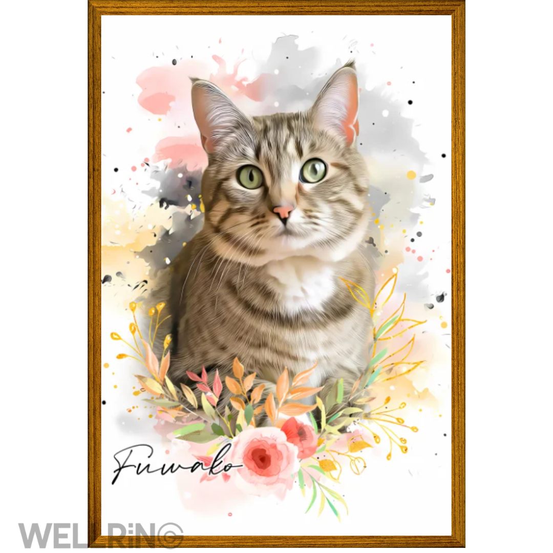 写真からつくる　ペットの水彩画風ポスター