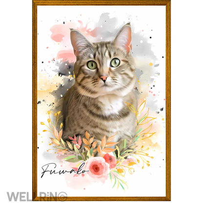 写真からつくる　ペットの水彩画風ポスター