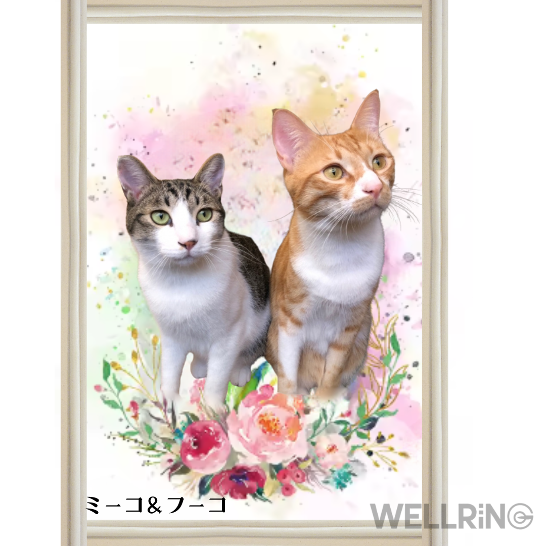 ペットの写真から作る水彩画風ポスター｜オーダーアート