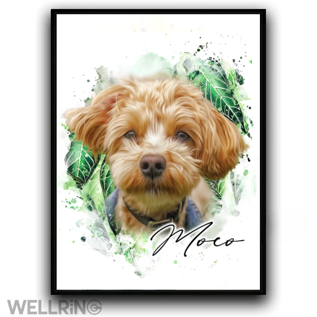 写真からつくる ペットの水彩画風ポスター – WellRing