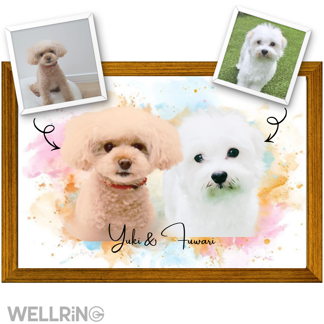 ペットの写真から作る水彩画風ポスター｜オーダーアート