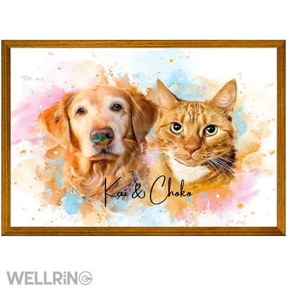 写真からつくる　ペットの水彩画風ポスター
