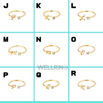 A-Z イニシャル華奢見えリング