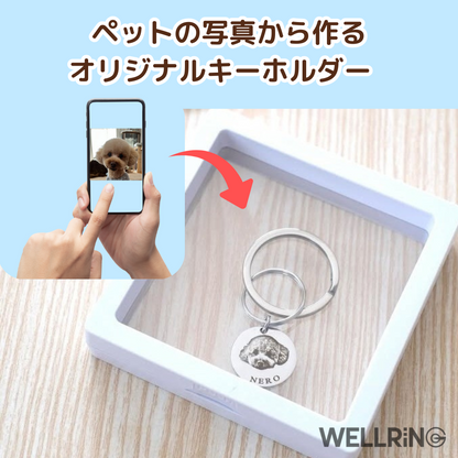 ペットの写真から作るオーダーメイドのキーホルダー