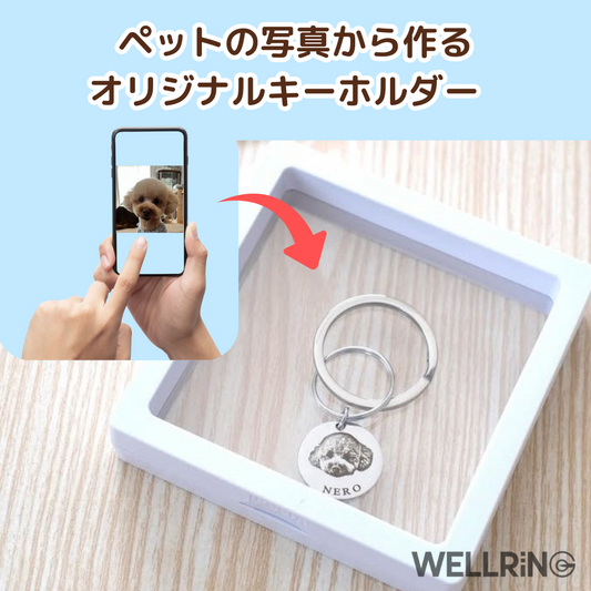 ペットの写真から作るオーダーメイドのキーホルダー
